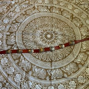 Justin Silver Concho Red Leather Belt
